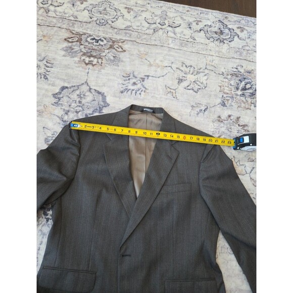 #48 Vtg Botany 500 48R  Gray Striped USA Made Mens Jacket Pants Suit Levine's - Picture 7 of 12